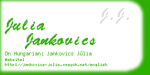 julia jankovics business card